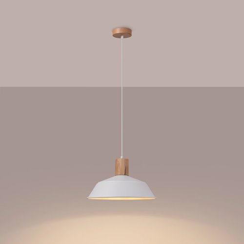 Lampa wisząca z okrągłym kloszem Fano 1xE27 biała