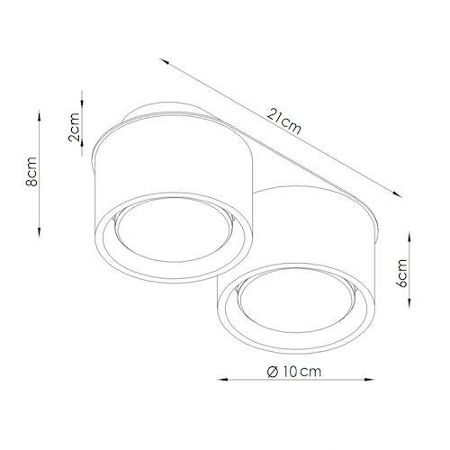 Lampa sufitowa podwójna tuba Modo 2xGx53 taupe