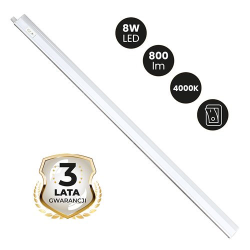 Świetlówka LED T5 8W 60cm 4000K ze zintegrowaną oprawą
