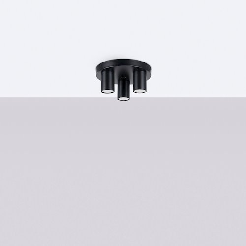 Lampa sufitowa tuby Lagos 3xGU10 okrągła czarna