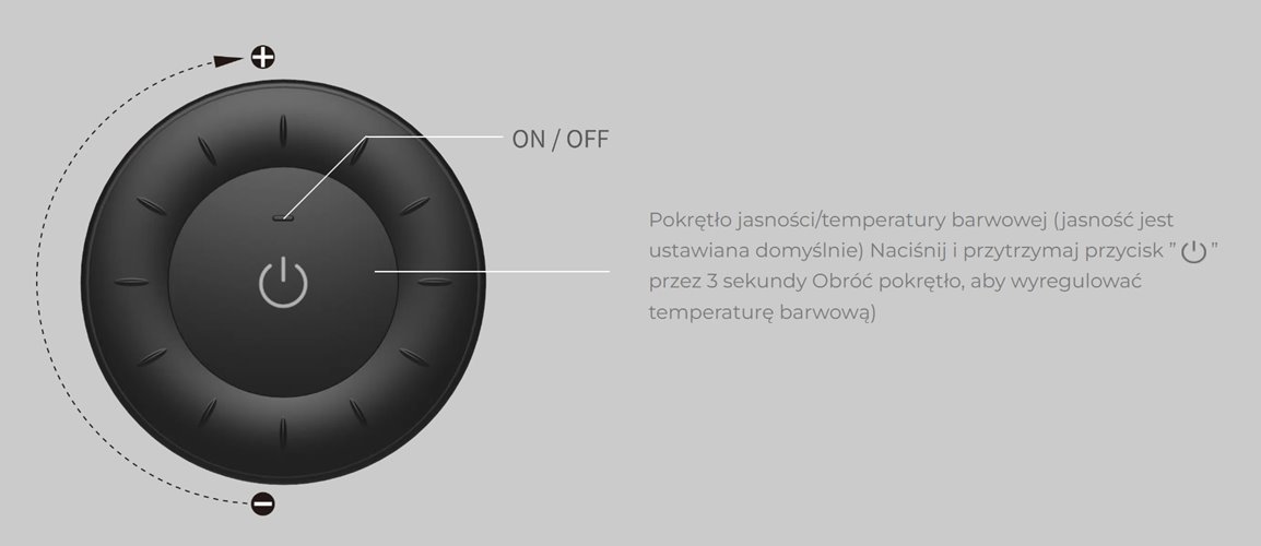 Pilot okrągły Mi-Light K3S manualny Mono CCT biały