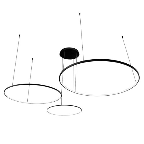 Nowoczesna lampa wisząca okręgi 40-60-80 cm 116W czarna