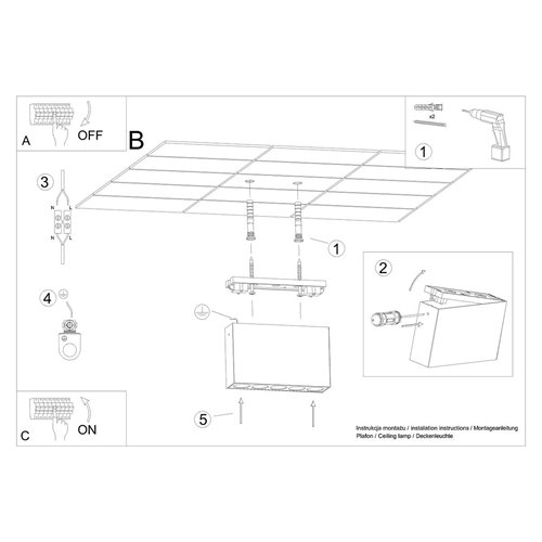 Lampa prostokątna LED SOLE 11W 4000K czarna