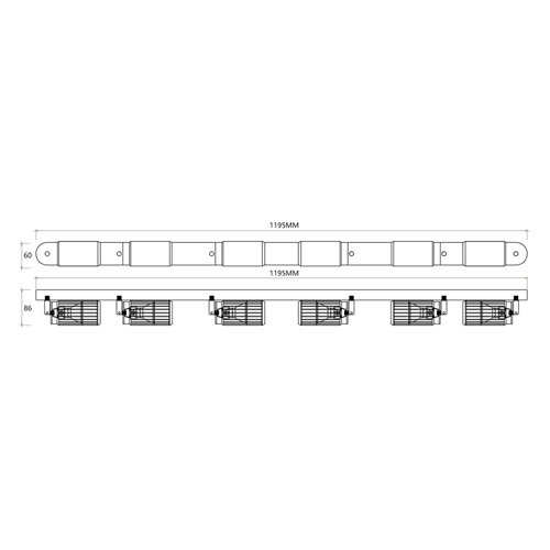 Listwa z reflektorami Vertical 6xGU10 czarna