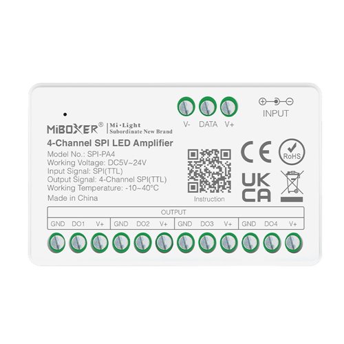 Wzmacniacz sygnału do LED cyfrowych M-Light SPI-PA4 4 kanały