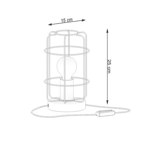 Lampa stołowa Loft GOTTO 1xE27 czarny drut