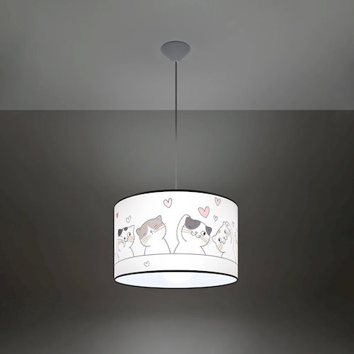 Lampa wisząca dziecięca Cat 40 1xE27 wielokolorowa
