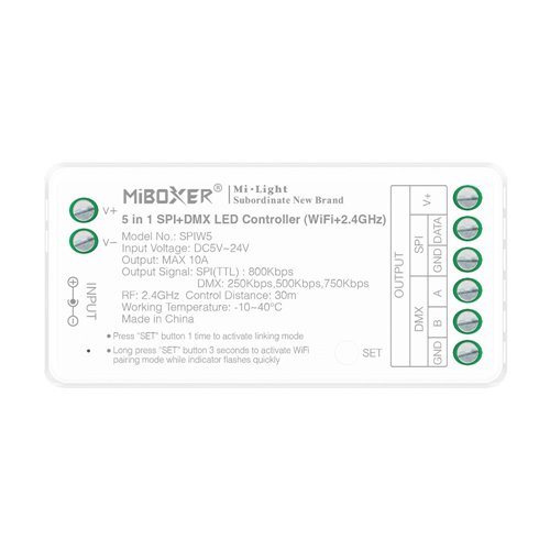 Sterownik LED Cyfrowy 5w1 Wi-Fi DMX Mi-Light SPIW5