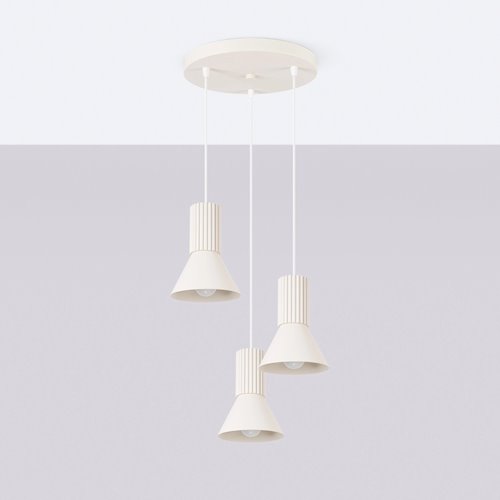 Lampa wisząca potrójna Estria 3xE14 beżowa