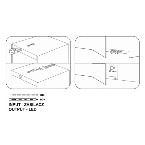 Włącznik do szafy 12V-24V 60W/100W z sensorem czarny