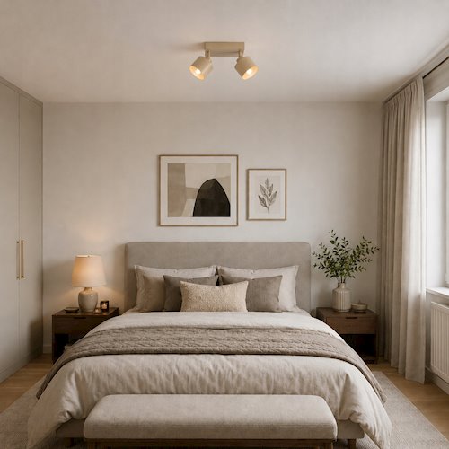 Lampa sufitowa Loft 2xE27 Elena kwadratowa beżowa