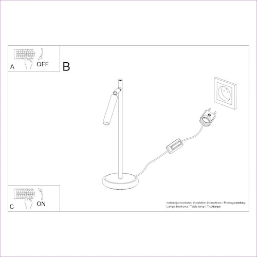 Lampa biurkowa Pastelo 1xG9 czarna