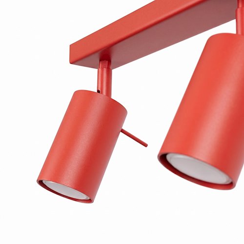 Kinkiet listwa z reflektorami Ring 4xGU10 czerwony