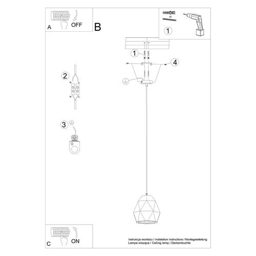 Lampa wisząca ceramiczna MINT 1xE27