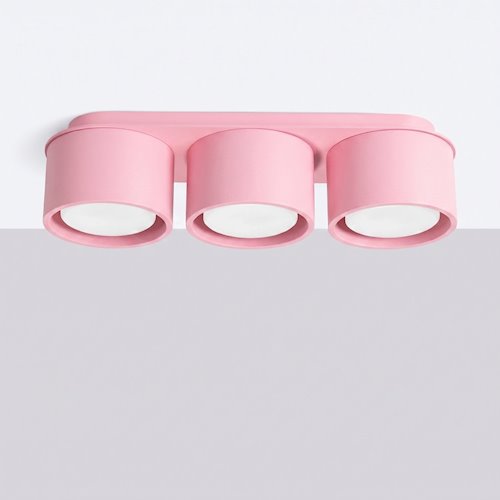 Lampa sufitowa potrójna tuba Modo 3xGx53 różowa
