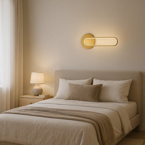 Kinkiet ścienny nowoczesny Goldi 13W 43cm złoty