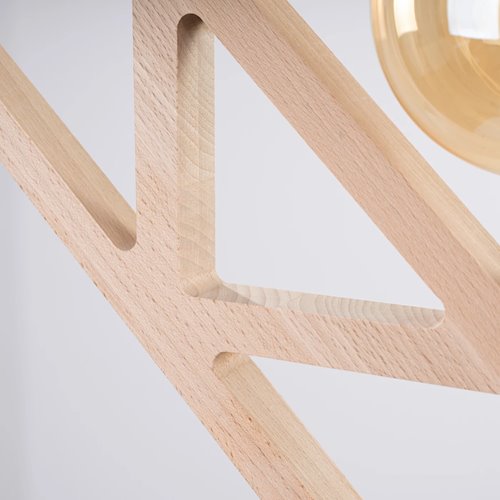 Lampa wisząca dekoracyjna Caro 1xE27 naturalne drewno/czarna