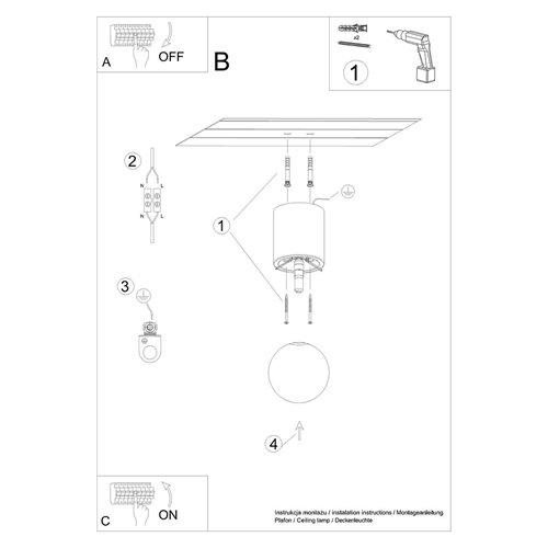 Lampa sufitowa kula BOOMO 23cm 1xG9 drewno