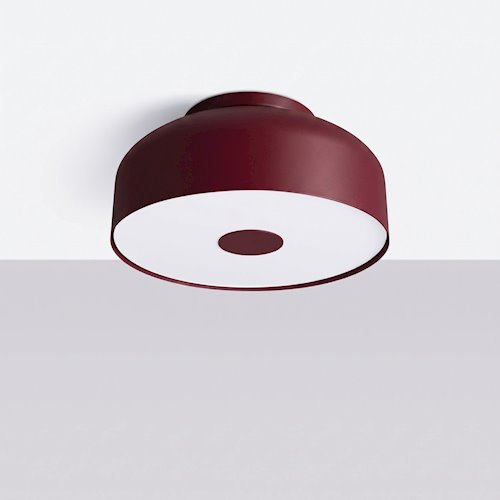 Lampa sufitowa okrągła Omiq 4xE27 burgundowa