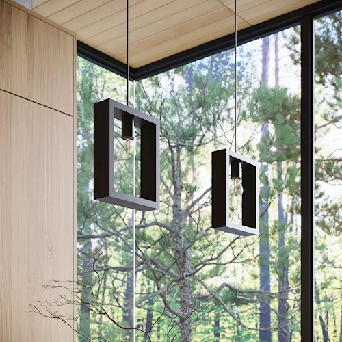 Lampa wisząca drewniana Aries 1xE27 wenge