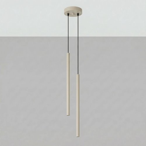 Lampa wisząca podwójna tuba Pastelo 2xG9 okrągła taupe
