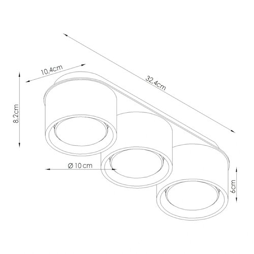 Lampa sufitowa potrójna tuba Modo 3xGx53 biała