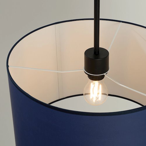 Lampa wisząca z abażurem Nevia 1xE27 granatowa