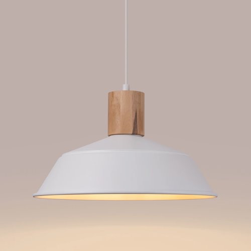 Lampa wisząca z okrągłym kloszem Fano 1xE27 biała