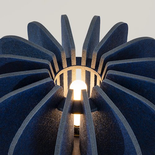 Lampa podłogowa filcowa Mula 45cm 1xE27 granatowa