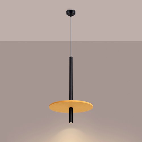 Lampa wisząca filcowa Feltro 1xG9 czarno-żółta