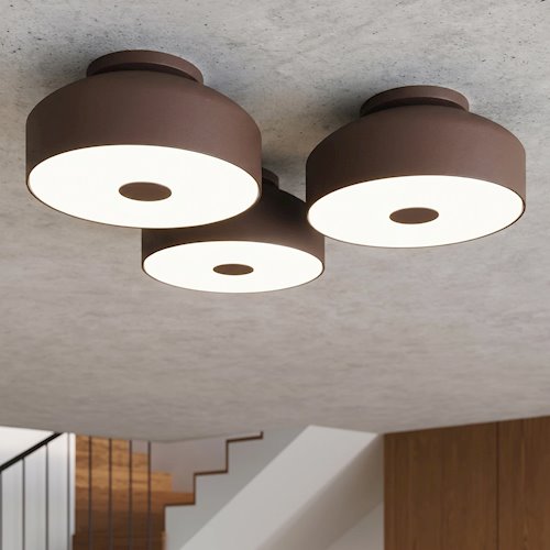 Lampa sufitowa okrągła Omiq 4xE27 brązowa