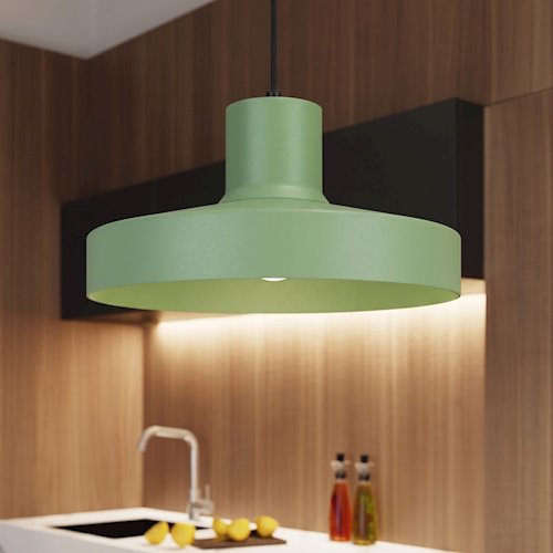 Lampa wisząca klasyczna Bilo 1xE27 szałwiowa