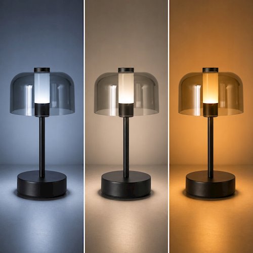 Lampa stołowa LED 2w1 3CCT z akumulatorem USB czarna