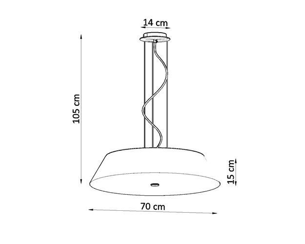 Lampa wisząca okrągła VEGA 70 cm 5xE27 biała