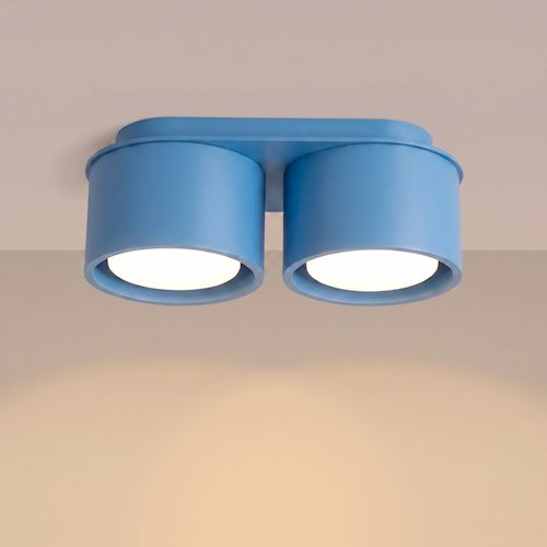 Lampa sufitowa podwójna tuba Modo 2xGx53 błękitna