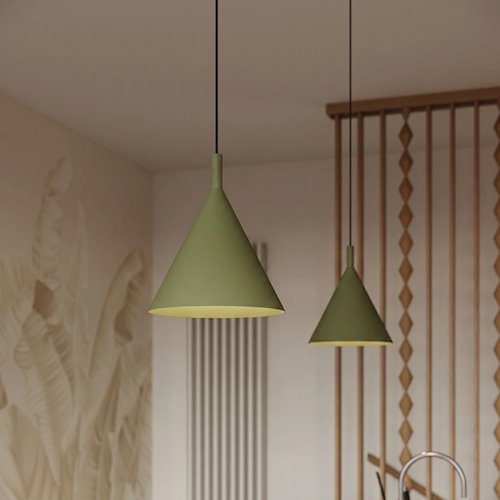 Lampa wisząca stożkowy klosz Nox 25cm 1xE27 zielona oliwka