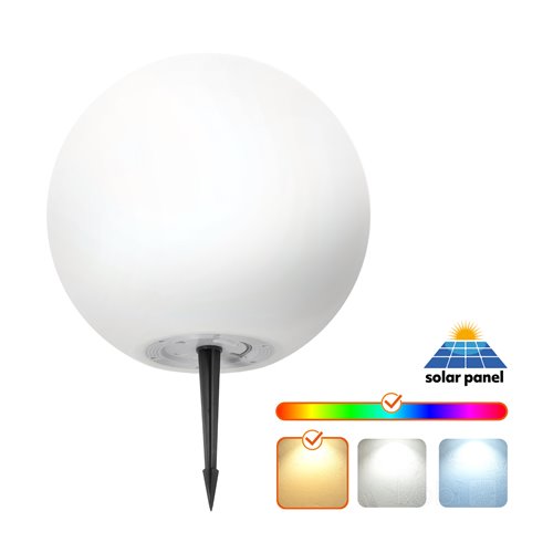 Lampa solarna Kula LED 5W 30cm RGBW z pilotem