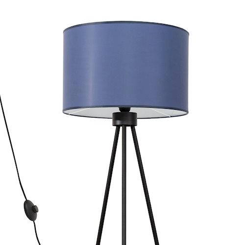 Lampa podłogowa z abażurem Nevia 1xE27 granatowa