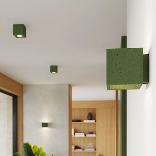 Oprawa natynkowa Quad beton 1xGU10 zielony oliwkowy