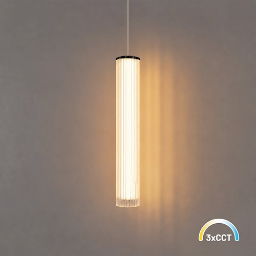 Lampa wisząca LED akrylowa tuba 10W 3CCT 30cm czarna
