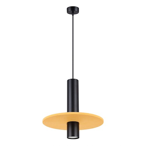 Lampa wisząca filcowa Pelta 1xGU10 czarno-żółta