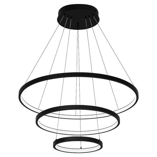 Lampa wiszące okręgi LED Rings 20-40-60 cm 77W czarna