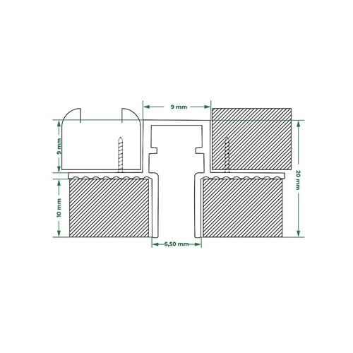 Szyna magnetyczna Micro-4 gips-karton czarna 300cm