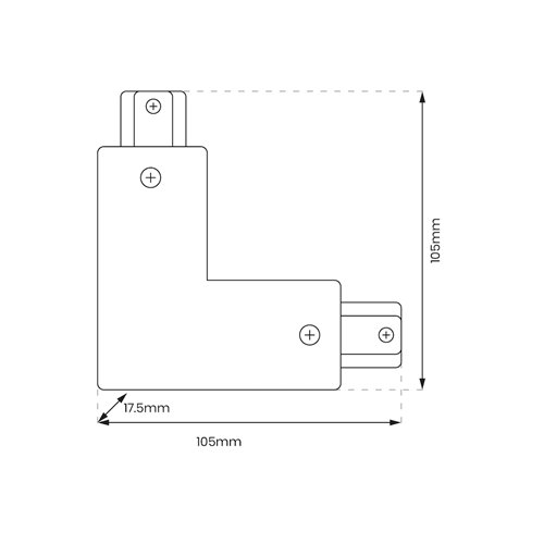 Łącznik do szynoprzewodu 1-faza czarny kątowy z zasilaniem PROF.
