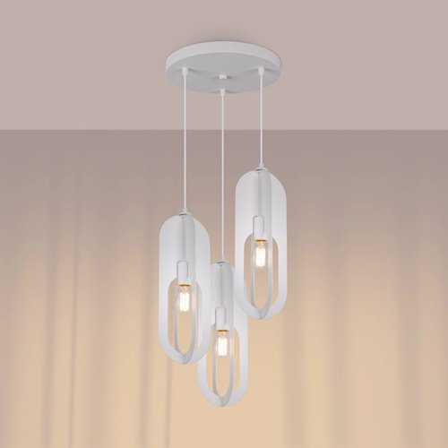 Lampa wisząca potrójna Nicus okrągła 3xE27 biała