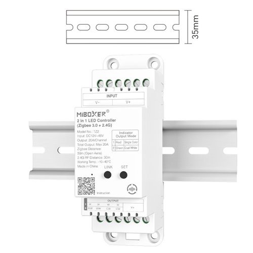 Mi-Light TZ2 sterownik LED Zigbee 2w1 na szynę DIN