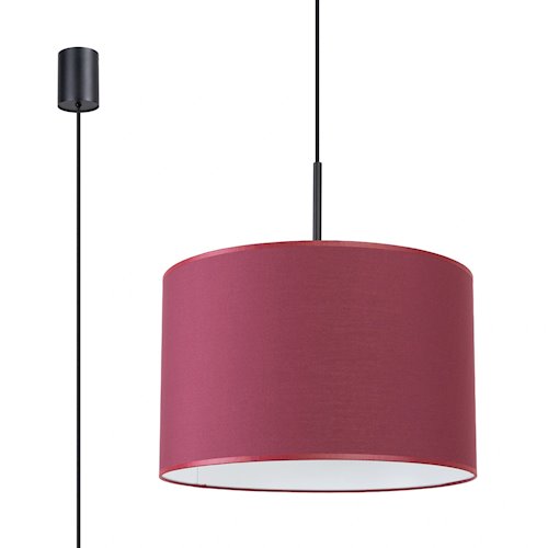 Lampa wisząca z abażurem Nevia 1xE27 burgundowa