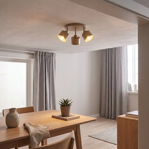 Lampa sufitowa Loft 3xE27 Elena ruchoma okrągła beżowa