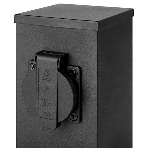 Słupek ogrodowy elektryczny PVC 1x Gniazdo 230V 20cm czarny