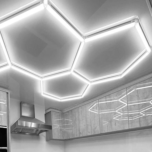 Lampa LED Hexagon 5xHEX czarna 192W 6500K